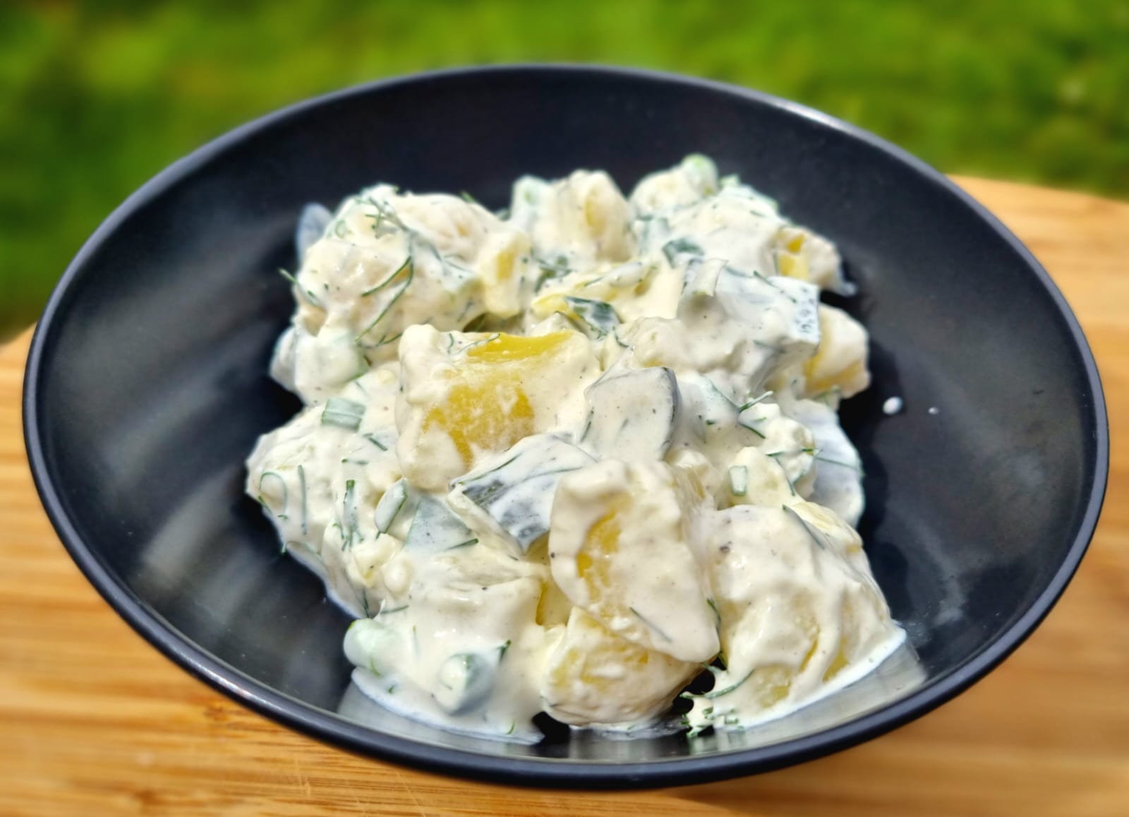 a bowl of potato salad