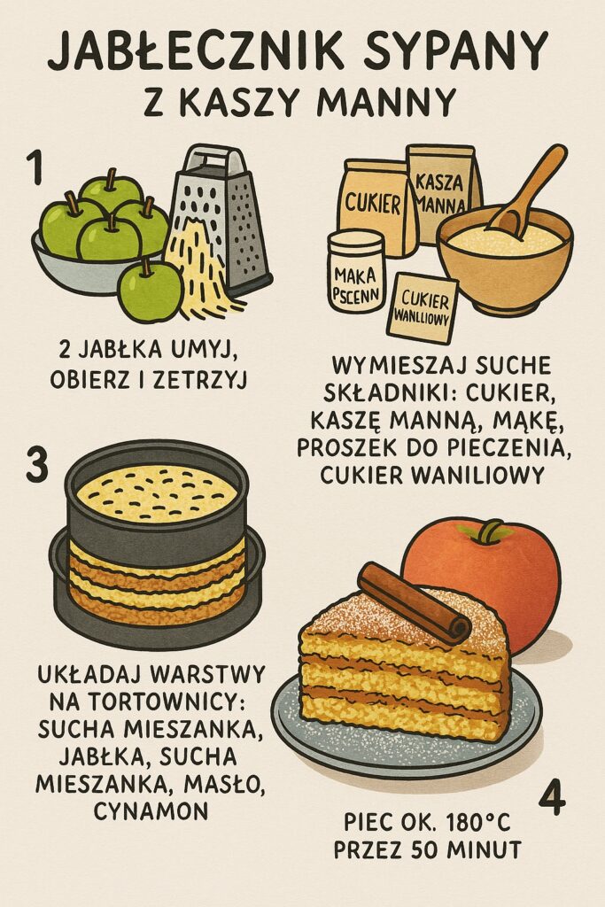 🍎Jabłecznik z kaszy manny – prosty i pyszny deser bez jajek 2 image 1757514879147